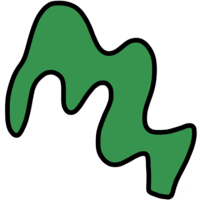 a drippy green shape.